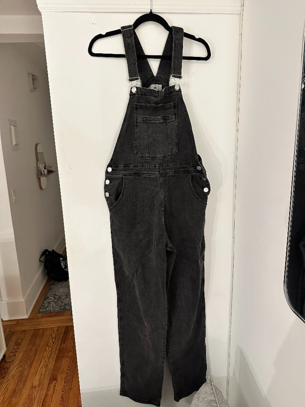 Black Denim Overalls